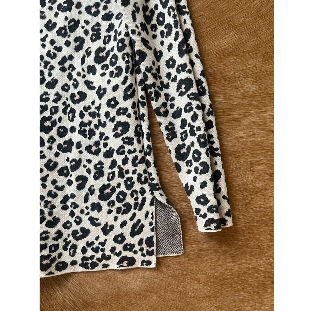 LOFT Leopard Print Mock Neck Tunic Sweater - Picture 3 of 4